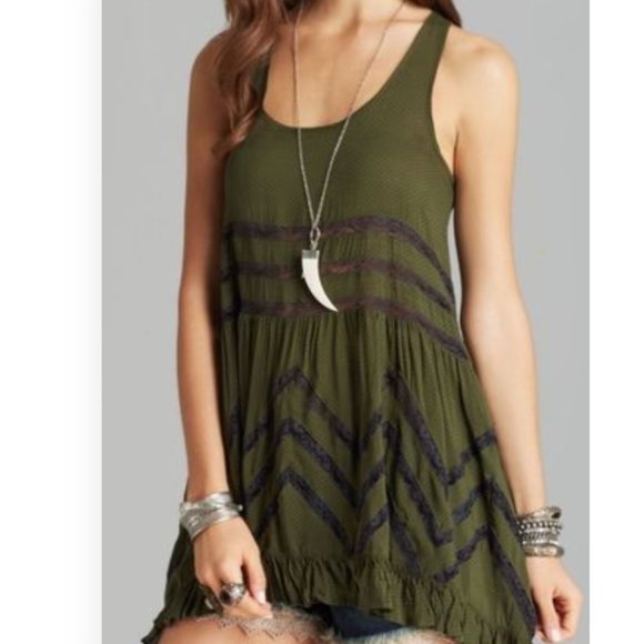 Olive Free People Trapeze Dress - Picture 1 of 5
